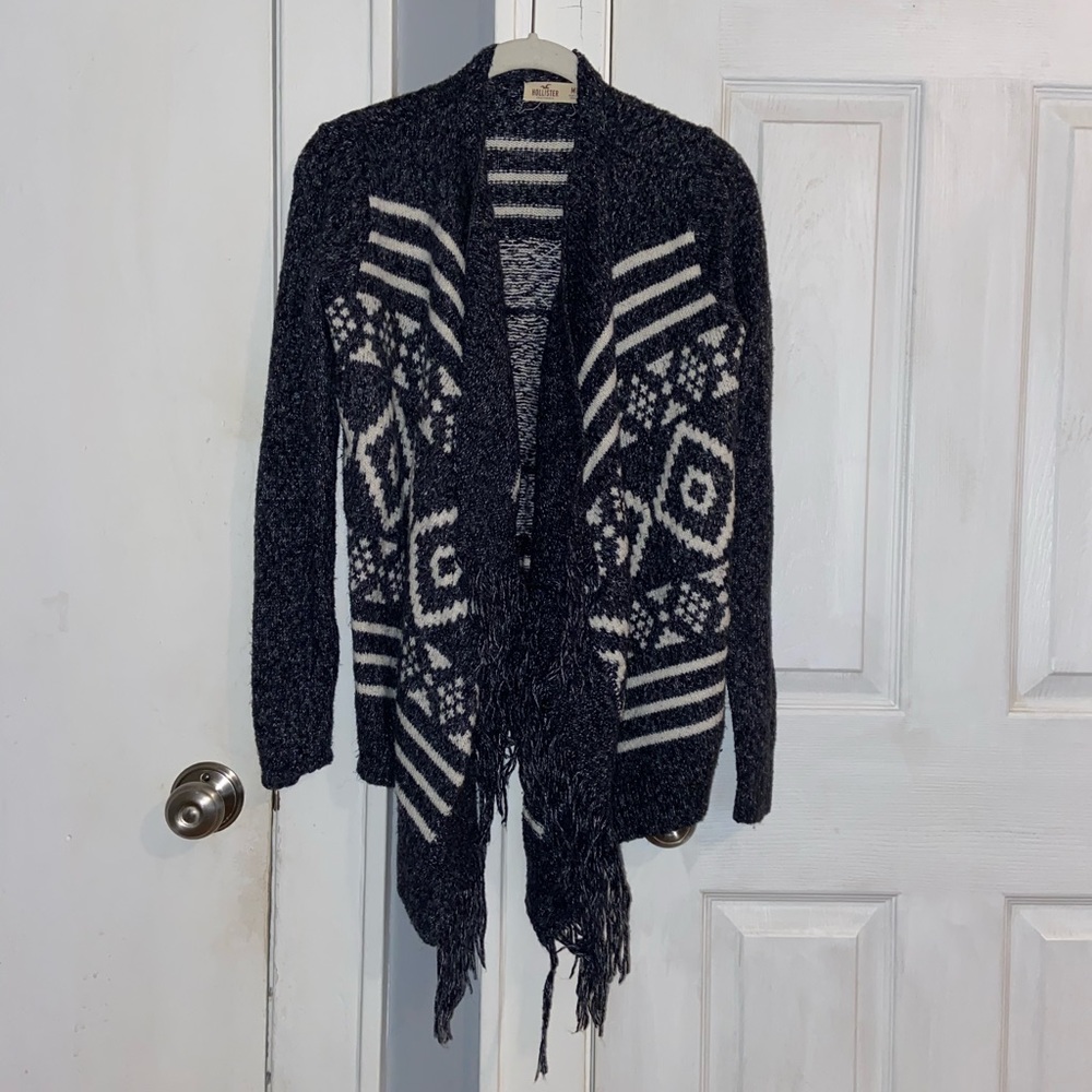 Hollister fringe cardigan.